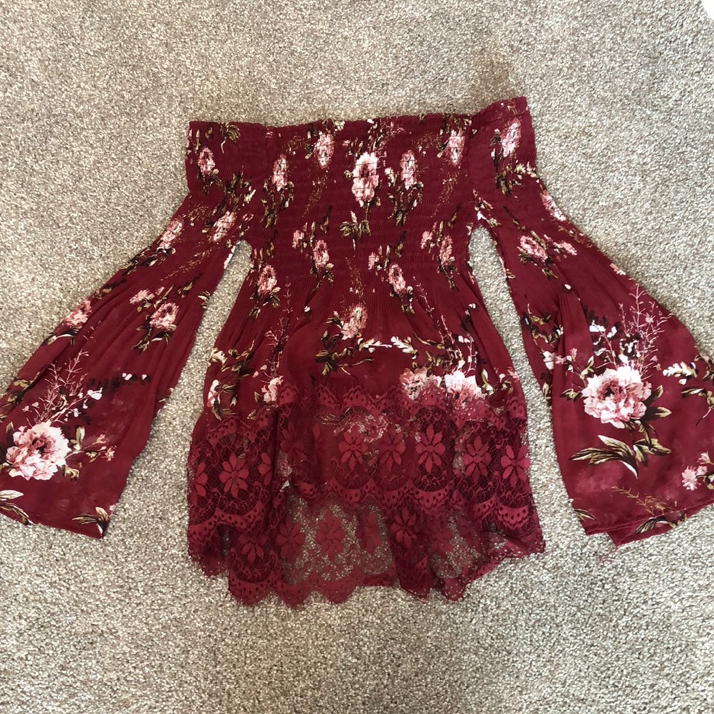 Off the shoulder flowy shirt